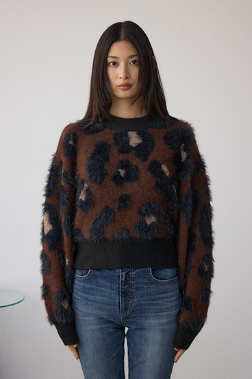 アソートパターンクルーネックニット 詳細画像