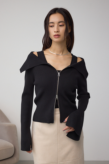 ジップアンサンブルニット 詳細画像
