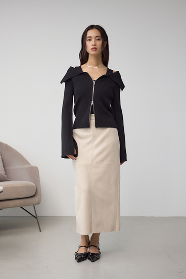 ジップアンサンブルニット 詳細画像