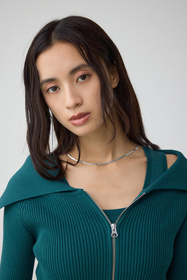 ジップアンサンブルニット 詳細画像