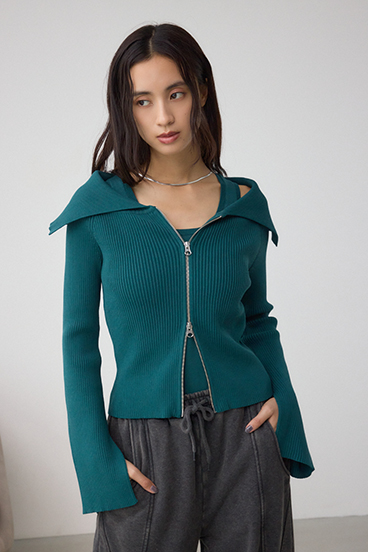 ジップアンサンブルニット 詳細画像