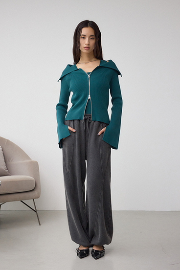 ジップアンサンブルニット 詳細画像