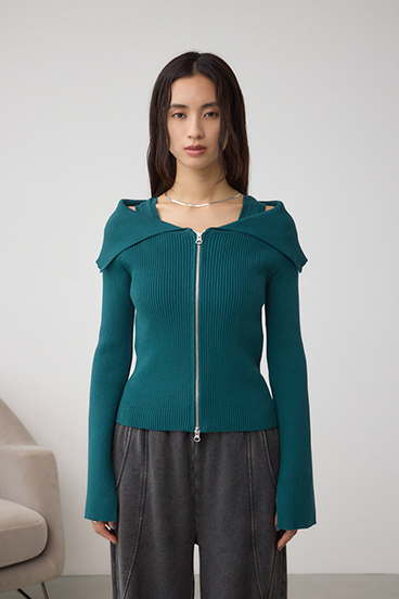 ジップアンサンブルニット 詳細画像