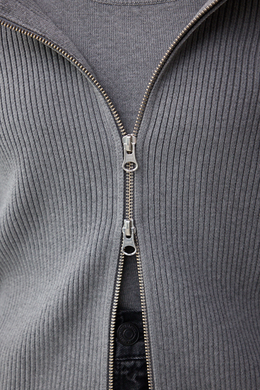 ジップアンサンブルニット 詳細画像