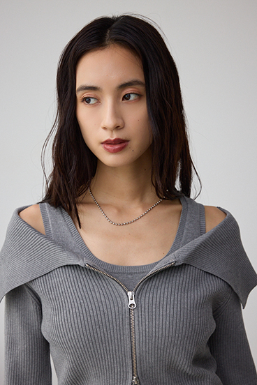 ジップアンサンブルニット 詳細画像