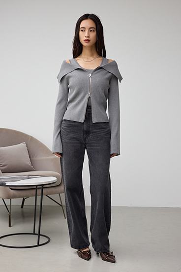 ジップアンサンブルニット 詳細画像