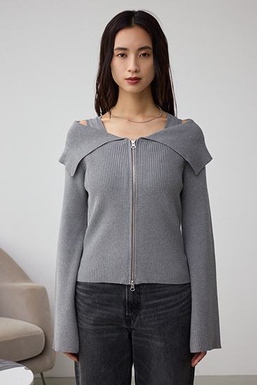 ジップアンサンブルニット 詳細画像