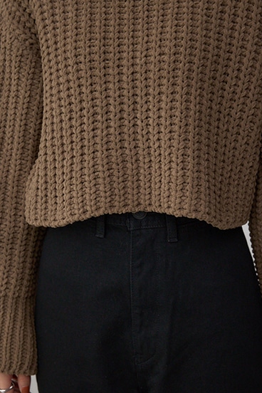 マットモールクロップドハイネックニット 詳細画像