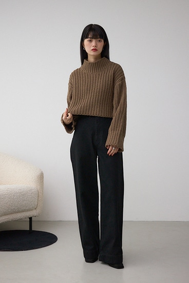 マットモールクロップドハイネックニット 詳細画像