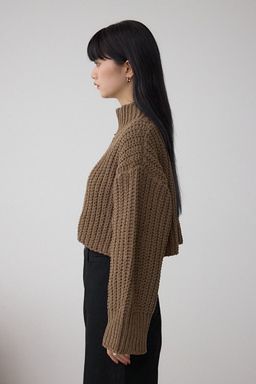 マットモールクロップドハイネックニット 詳細画像