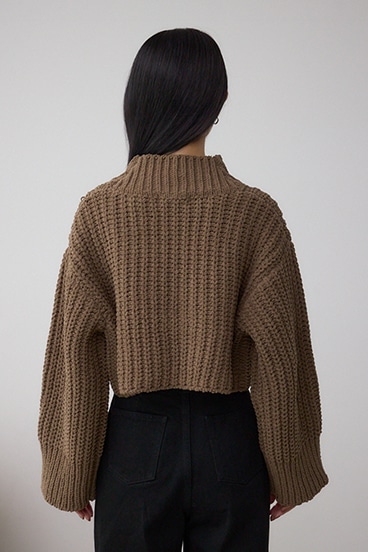 マットモールクロップドハイネックニット 詳細画像