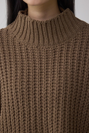 マットモールクロップドハイネックニット 詳細画像