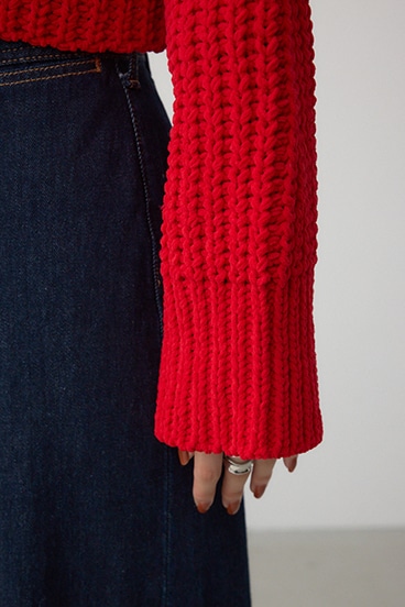 マットモールクロップドハイネックニット 詳細画像