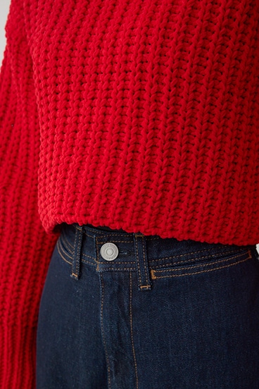 マットモールクロップドハイネックニット 詳細画像