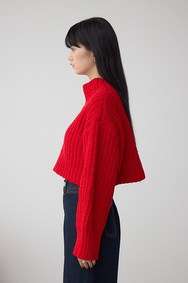 マットモールクロップドハイネックニット 詳細画像