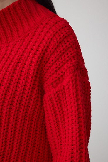 マットモールクロップドハイネックニット 詳細画像