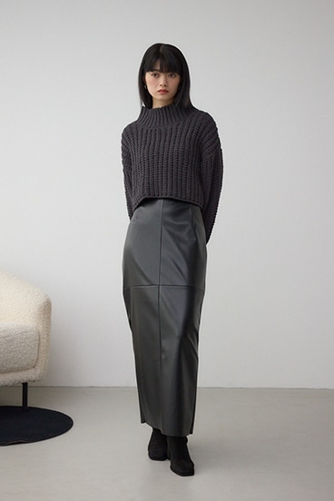 マットモールクロップドハイネックニット 詳細画像