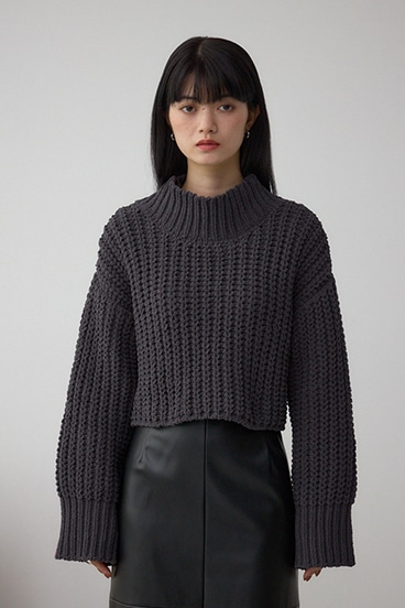 マットモールクロップドハイネックニット 詳細画像
