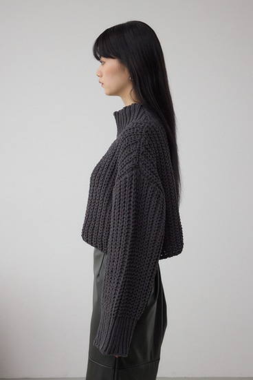 マットモールクロップドハイネックニット 詳細画像