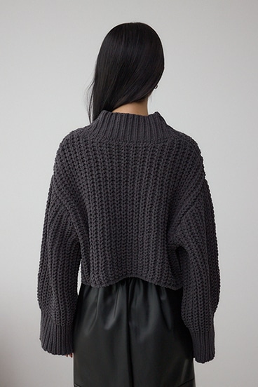 マットモールクロップドハイネックニット 詳細画像
