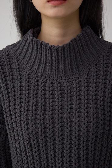 マットモールクロップドハイネックニット 詳細画像