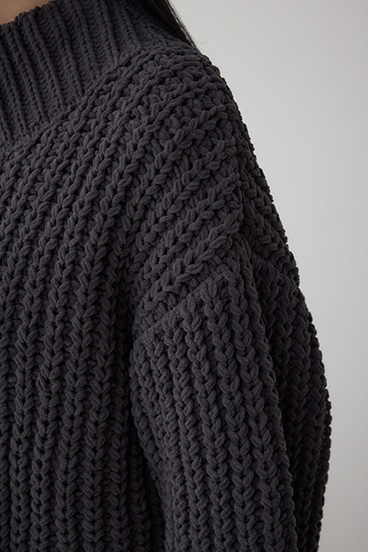 マットモールクロップドハイネックニット 詳細画像