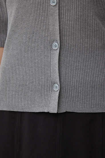 5分袖ギャザーオフショルニットトップス 詳細画像