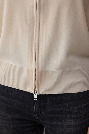 Wジップポロカラーニットカーディガン 詳細画像