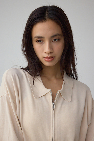 Wジップポロカラーニットカーディガン 詳細画像