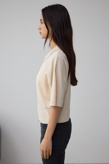 Wジップポロカラーニットカーディガン 詳細画像