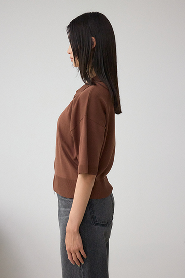 Wジップポロカラーニットカーディガン 詳細画像