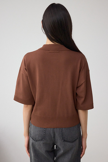 Wジップポロカラーニットカーディガン 詳細画像