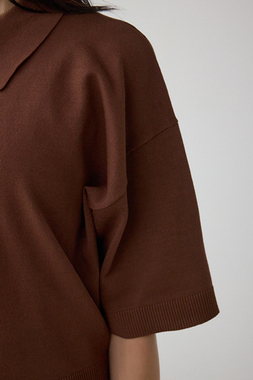 Wジップポロカラーニットカーディガン 詳細画像