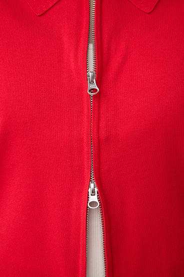 Wジップポロカラーニットカーディガン 詳細画像