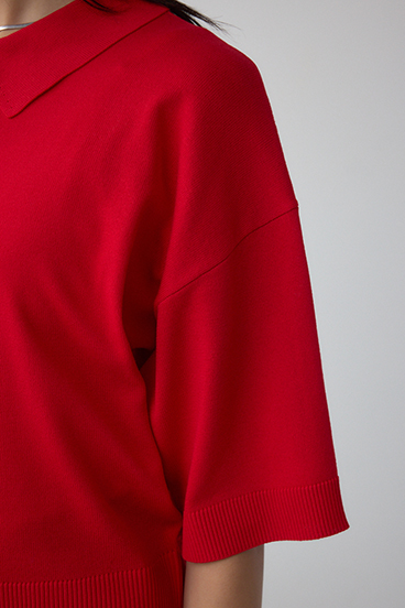 Wジップポロカラーニットカーディガン 詳細画像