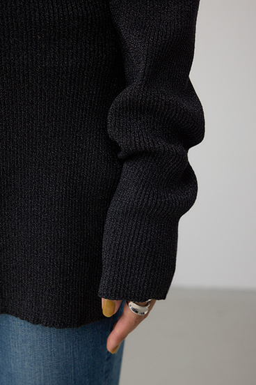 Vネックリブニットカーディガン 詳細画像