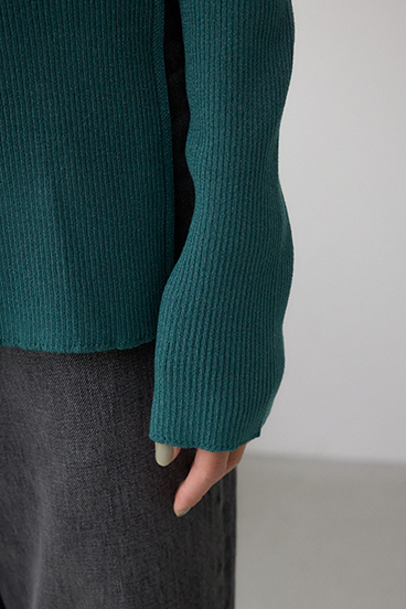 Vネックリブニットカーディガン 詳細画像