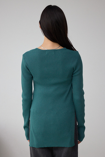 Vネックリブニットカーディガン 詳細画像