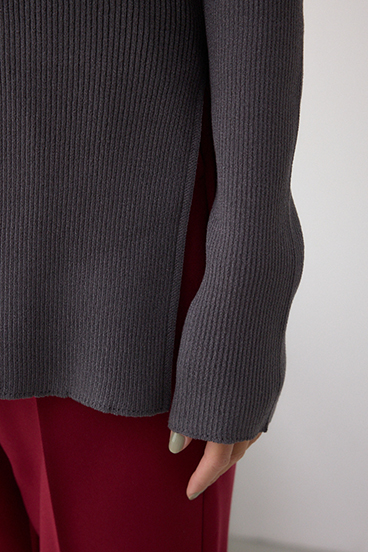 Vネックリブニットカーディガン 詳細画像