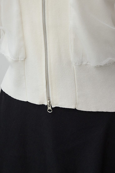 チュールドッキングニットカーディガン 詳細画像