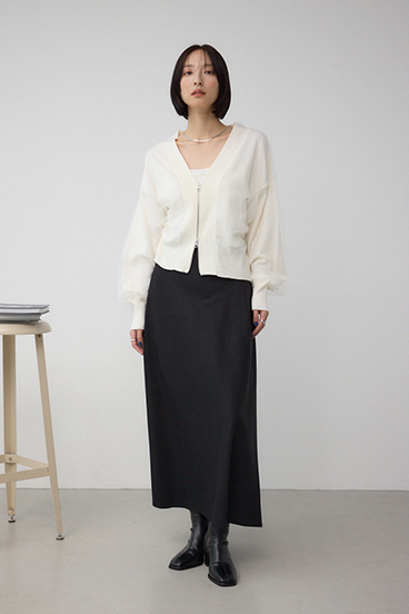 チュールドッキングニットカーディガン 詳細画像