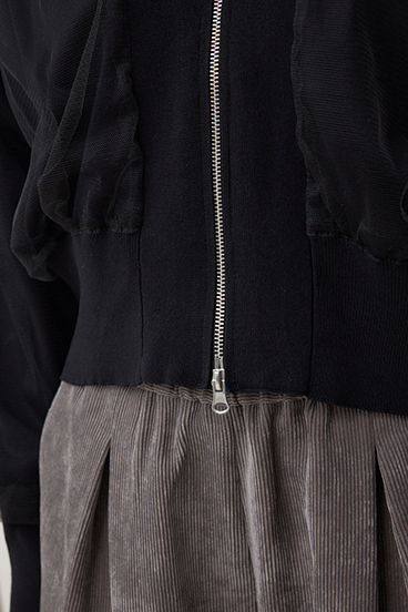 チュールドッキングニットカーディガン 詳細画像