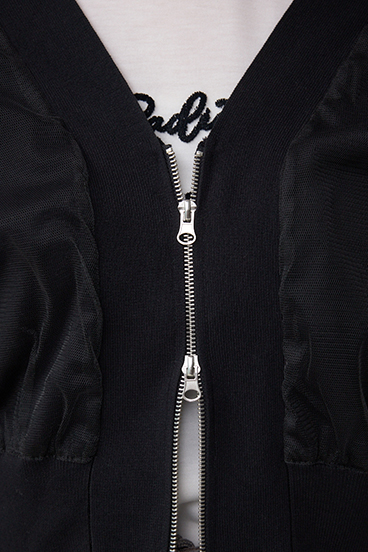 チュールドッキングニットカーディガン 詳細画像