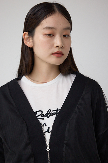 チュールドッキングニットカーディガン