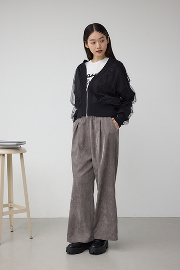 チュールドッキングニットカーディガン 詳細画像