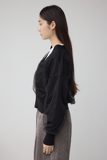 チュールドッキングニットカーディガン 詳細画像