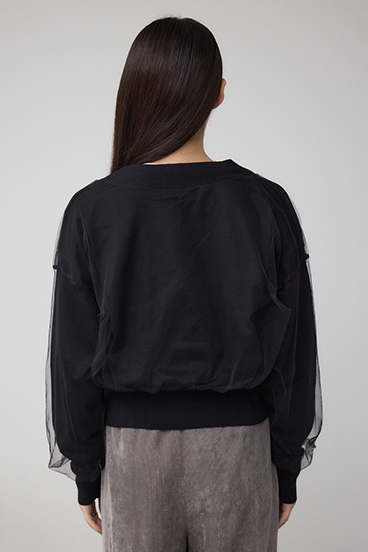 チュールドッキングニットカーディガン 詳細画像