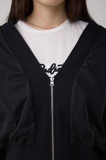 チュールドッキングニットカーディガン 詳細画像