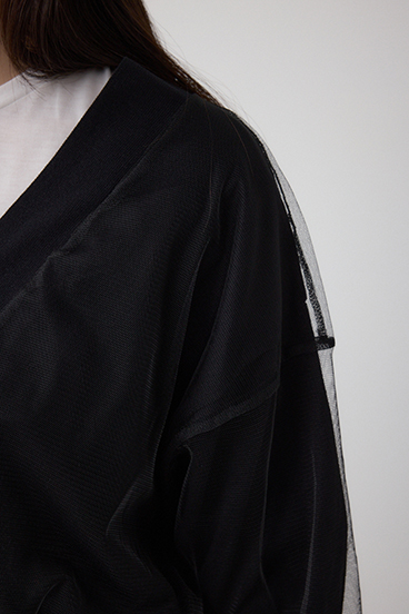 チュールドッキングニットカーディガン 詳細画像