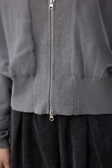 チュールドッキングニットカーディガン 詳細画像